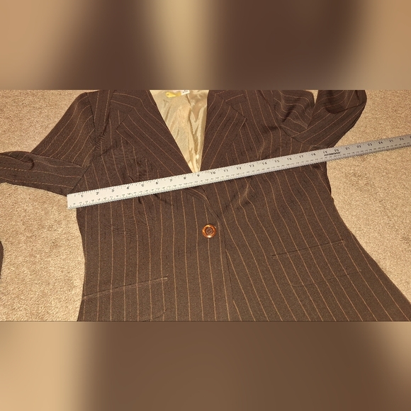 CATO / BROWN PINSTRIPE WOMEN'S PANTS SUIT / SIZE 10/12 - Picture 7 of 14